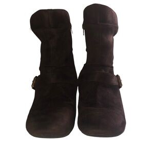 Hot Cakes - Dark Brown Suede Ankle Booties